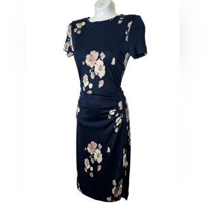 Tory Burch Silk Floral Ruched Dress